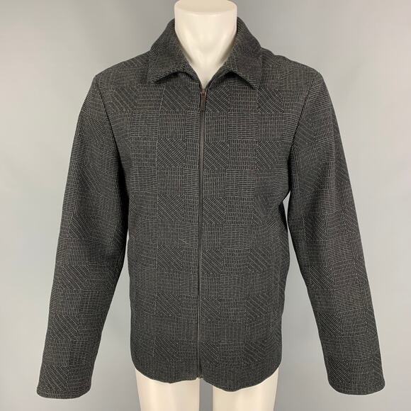 CALVIN KLEIN COLLECTION Size 38 Charcoal Black Textured Wool / Cashmere Jacket - Picture 1 of 7